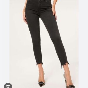 GOOD LEGS CROP CHEWED HEM black